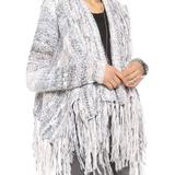 Free People Sweaters | Free People Mixed Wool Alpaca Fringe Cardigan Sweater Shawl Xs | Color: Gray | Size: Xs