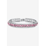 Plus Size Women's Silver Tone Tennis Bracelet Simulated Birthstones and Crystal, 7" by PalmBeach Jewelry in June