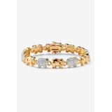 Plus Size Women's Gold-Plated Round Elephant Charm Bracelet Cubic Zirconia by PalmBeach Jewelry in Gold