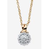 Plus Size Women's Gold-Plated Diamond Accent Cluster Pendant with 18" Chain by PalmBeach Jewelry in Gold