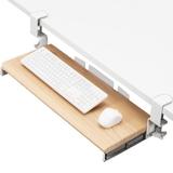 Vivo Clamp-on Height Adjustable Keyboard Tray Manufactured Wood in Brown, Size 3.5 H x 32.5 W x 12.3 D in | Wayfair MOUNT-KB05A