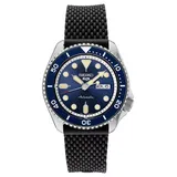 Seiko Men's Black Silicone Strap Automatic Watch - SRPD93, Size: Large, Blue