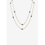 Women's Gold Tone Endless 48" Necklace with Princess Cut Birthstone by PalmBeach Jewelry in May