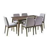 Corrigan Studio® Elmajian Standard Height 5PC Dining Set-Table & Four Chairs Wood/Upholstered Chairs in Brown, Size 30.0 H in | Wayfair
