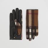 Burberry Check Wool and Lambskin Gloves