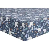 Trend Lab Bear Crossing Flannel Fitted Crib Sheet, Blue