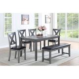 Poundex 6-Pcs Dining Set Upholstered Chairs, Wood, Size 30.0 H in | Wayfair f2548-1111