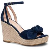 Tianna Almond Toe Knotted Bow Espadrille Wedge Sandals - Blue - Kate Spade Heels