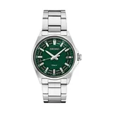 Seiko Men's Essentials Green Dial Sterling Silver Bracelet Watch