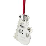 Northlight Seasonal 3.5" & Silver-Plated Snowman Merry Christmas Ornament w/ European Crystals Crystal in White, Size 3.5 H x 2.5 W x 0.25 D in