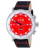 Quartz Red Dial Black Polyurethane Watch -40