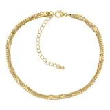 Sonoma Goods For Life Worn Gold Tone Beaded Layered Anklet, Women's