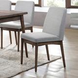Latitude Run® Grey Fabric Dining Chair, BrownSet Of 2 Wood/Upholstered/Fabric in Brown/Gray, Size 36.0 H x 18.0 W x 22.0 D in | Wayfair