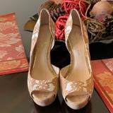 Jessica Simpson Shoes | Jessica Simpson Cork Natural White Peep Toe | Color: Tan/White | Size: 6.5