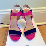 Nine West Shoes | Nine West Pink And Black Stiletto Sandals 7m | Color: Pink | Size: 7