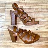 American Eagle Outfitters Shoes | Brown Braided Sandals High Heel American Eagle | Color: Brown | Size: 6.5