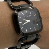 Gucci Accessories | Gucci G Black Ladies Watch 125.4. Beautiful Watch, Works Great, Well Cared For. | Color: Black | Size: Os