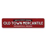 Lizton Sign Shop, Inc Old Town Mercantile Aluminum Sign Metal in Red/White, Size 6.0 H x 24.0 W x 0.063 D in | Wayfair 1963-A624