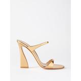 Aura 105 Mirrored-leather Mule Sandals - Natural - Gianvito Rossi Heels