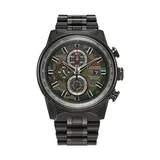 Citizen Eco-Drive Men's Nighthawk Chronograph Black Ion-Plated Stainless Steel Bracelet Watch
