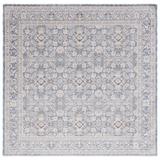 Blue Indoor/Outdoor Area Rug - Canora Grey Damarius Oriental Ivory/Area Rug Polyester/Viscose in Blue, Size 79.0 W x 0.28 D in | Wayfair