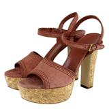 Gucci Shoes | Gucci Women's Brick Red Danielle Suede Platform Sandal 309974 (38 G 8 Us) | Color: Red | Size: Various