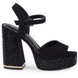 Dolly Embellished Platform Sandals - Black - Kenneth Cole Heels