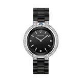 Bulova Women's Rubaiyat Diamond Accent Ceramic Watch - 98R266, Size: Medium, Black