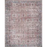nuLOOM Marilyn Machine Washable Distressed Persian Border Area Rug, Blue, 5X8 Ft
