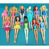 Disney Toys | Disney Princess 11 Dolls Ariel Tiana Frozen Elsa Anna Barbie Size Play Lot 5 | Color: Green | Size: 11 Doll Lot