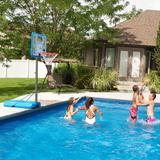 Lifetime Poolside Height Adjustable Portable Basketball Hoop (44" Polycarbonate Backboard) Polycarbonate in Blue/Gray | Wayfair 90742