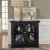 Red Barrel Studio® Wooden Accent Storage Cabinet, Modern Console Table Sofa Table Buffet Sideboard w/ Decorative Transparent Door in Black | Wayfair