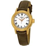 Carson White Dial Brown Leather Watch T0852103601300