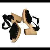 Free People Shoes | Free People Black Suede Platform Sandals | Color: Black | Size: 9