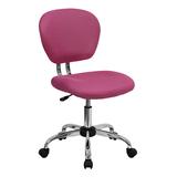 Flash Furniture Accent Chairs Pink - Pink Mesh-Upholstered Chrome-Base Padded Office Chair
