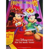 Disney Art | Movie Theater Cinema Poster Lobby Card Vtg Prince Pauper Disney Mickey Mouse Vhs | Color: Red/White | Size: Os