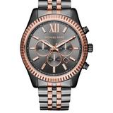 Michael Kors Accessories | Michael Kors Unisex Chronograph Lexington Two-Tone Stainless Steel Watch | Color: Gray/Pink | Size: 44 Mm