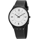 Skinsuit Quartz White Dial Unisex Watch - Black - Swatch Watches
