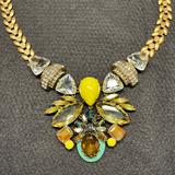 J. Crew Jewelry | J Crew Statement Mixed Crystal Pendant Necklace | Color: Green/Yellow | Size: Os