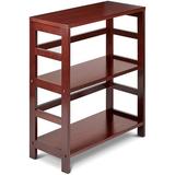 PJ Wood 3 Tier Cabinet Ladder Shelf Bookcase w/ Wide Storage Shelves, Multifunctional Storage Rack - Espresso Wood in Brown | Wayfair