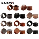 EARKUO High Quality Blank Hollow Flat Ear Wood Piercing Plugs Tunnels Gagues Expanders Body Jewelry