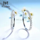 Kuololit 585 14K 10K White Gold Hoop Bubble Earrings for Women Moissanite Solitaire Drop Earring for