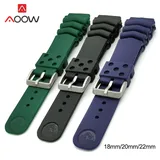 Sport Silicone Strap 18mm 20mm 22mm Waterproof Diver Rubber Watchband Men Replacement Bracelet Band