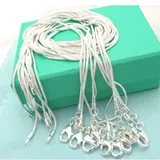 5pcs/lot Fashion Silver Color Chains 1mm Snake Chain 16/18/20/22/24 inches Necklace Silver Color