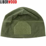 LIBERWOOD Tactical Hat OD green Watch Fleece Cap Hat Hook Loop Patch Style Winter Warmer Beanie