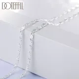 DOTEFFIL 925 Sterling Silver 16/18/20/22/24/26/28/30 Inch 2mm Charm Chain Necklace For Women Man