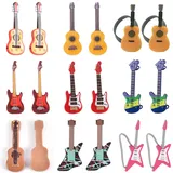 Fashion 1:12 Dollhouse Miniature Music Instrument Electric Guitar Acoustic Guitar for Dollhouse Home