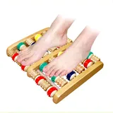 3/6 Row Wooden Foot Shiatsu Roller Foot Care Massager Massager Roller Heath Therapy Acupressure