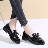 Rimocy Black Patent Leather Women's Loafers Platform Slip on Shoes for Women 2022 Spring British