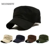 1PC Fashion Men Women Five Colors Unisex Adjustable Classic Style Plain Flat Vintage Army Hat Cadet
